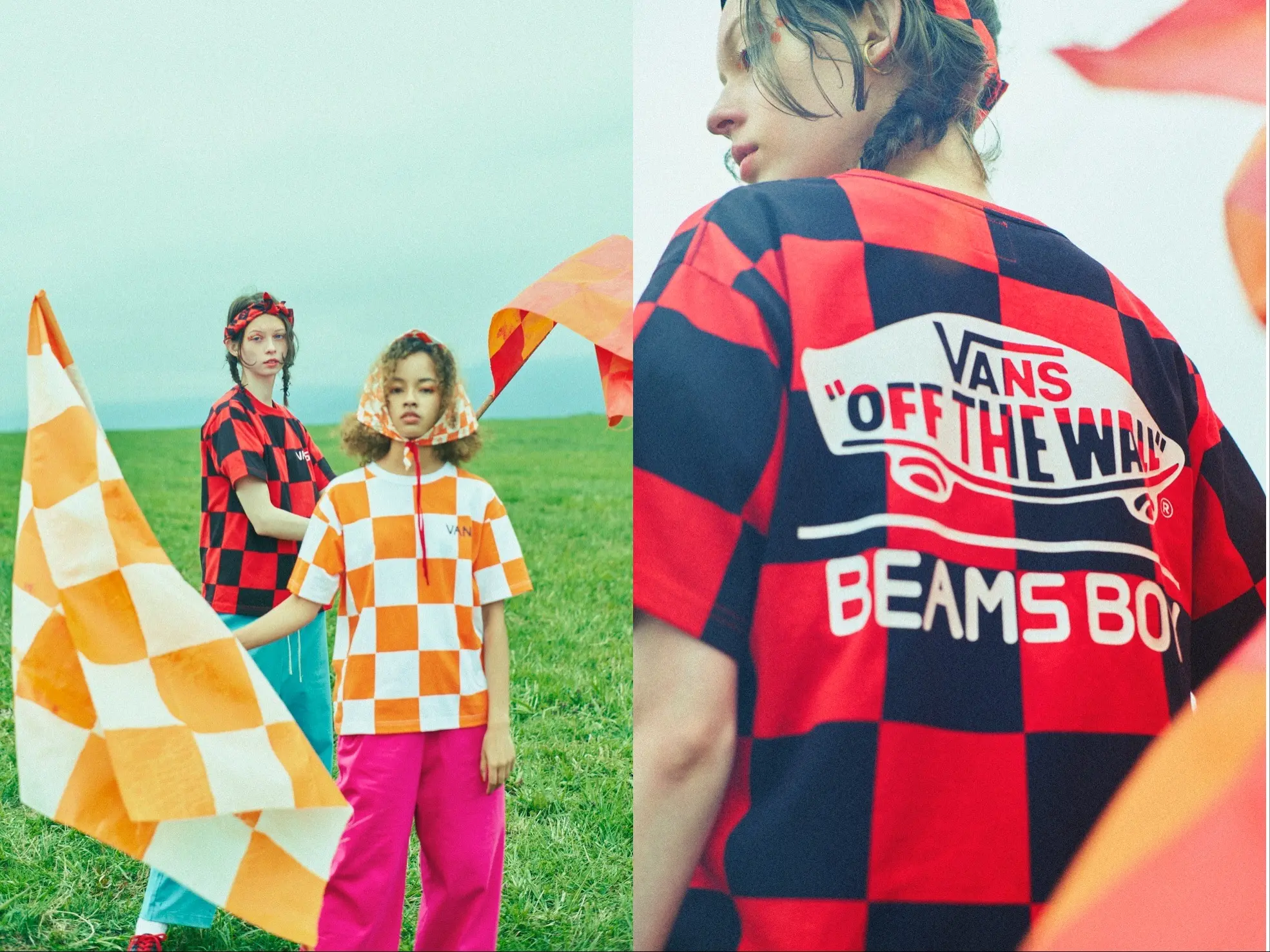 VANS×BEAMS BOYのチェッカーフラッグTシャツ