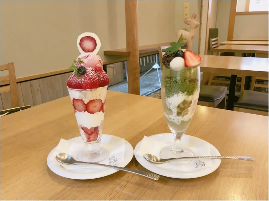 宮島のおすすめスイーツ♡ 濃厚な抹茶と季節のいちごパフェ ♡♡_5