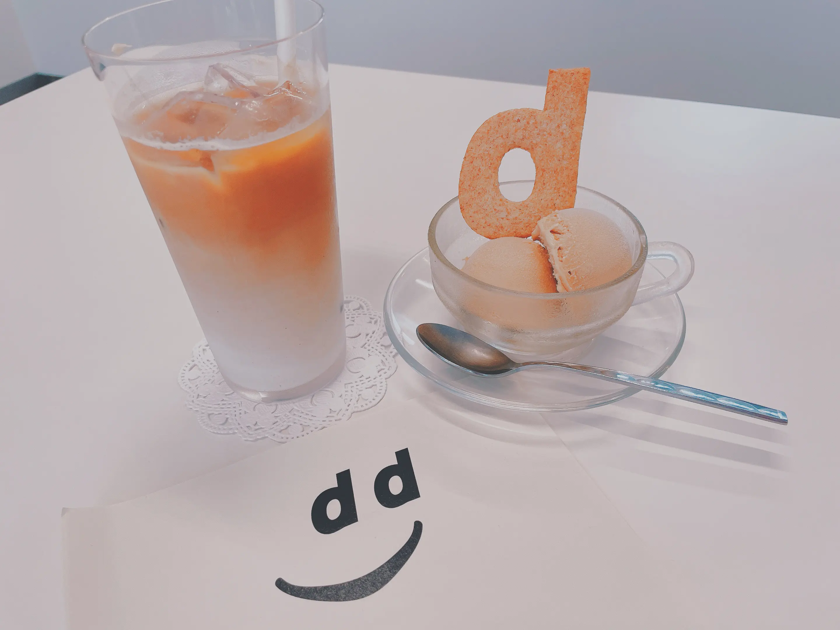 カフェラテとアフォガードアイス