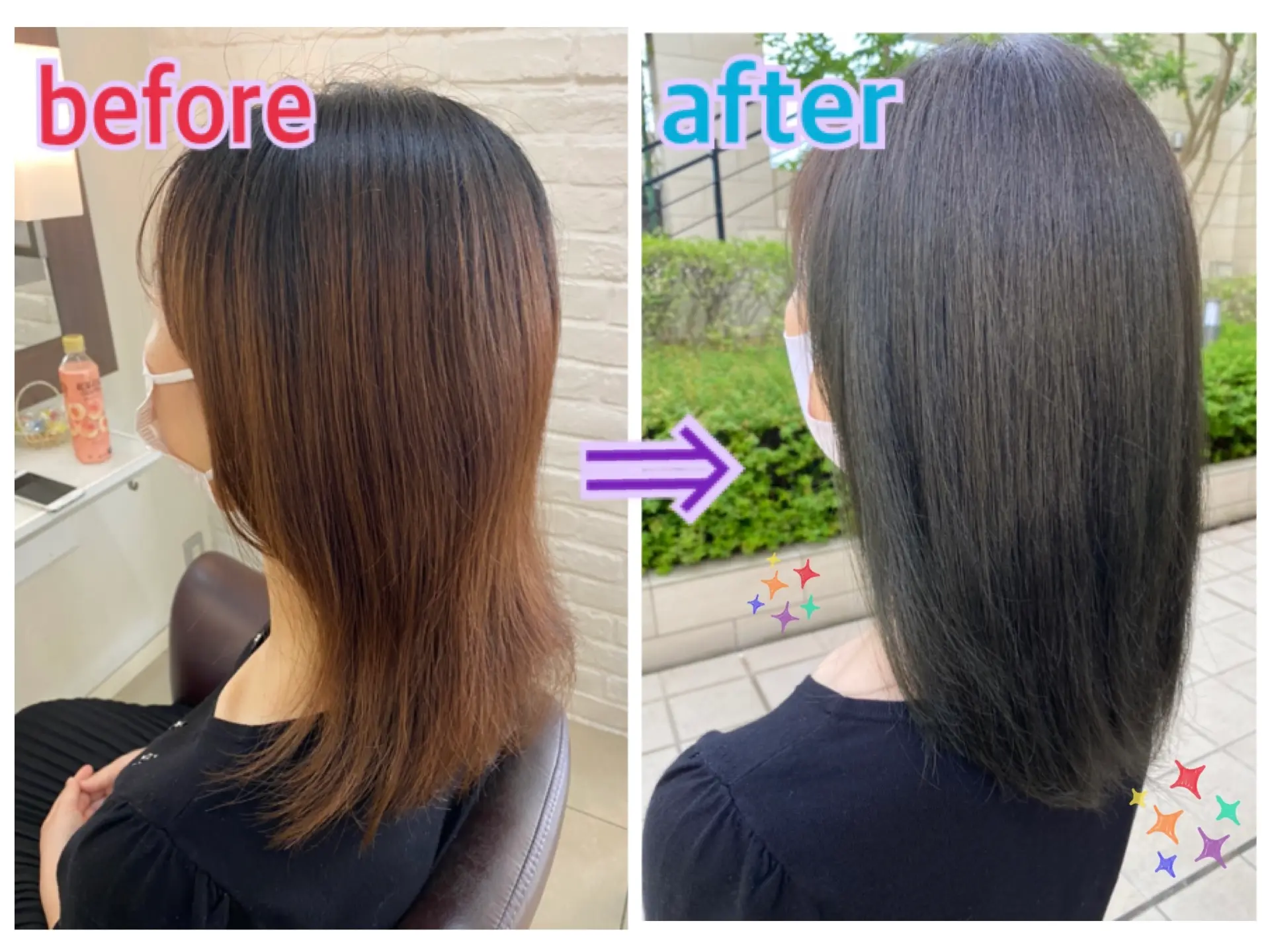 【イメチェン】緑and青を入れたヘアカラーに_6