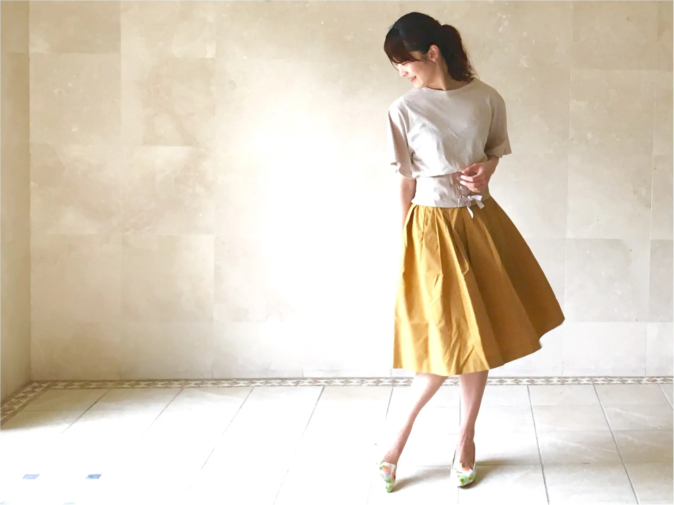 【UNIQLO】シワになりにくいからお手入れ楽チン❤️《美シルエットの優秀スカート》3選!_4