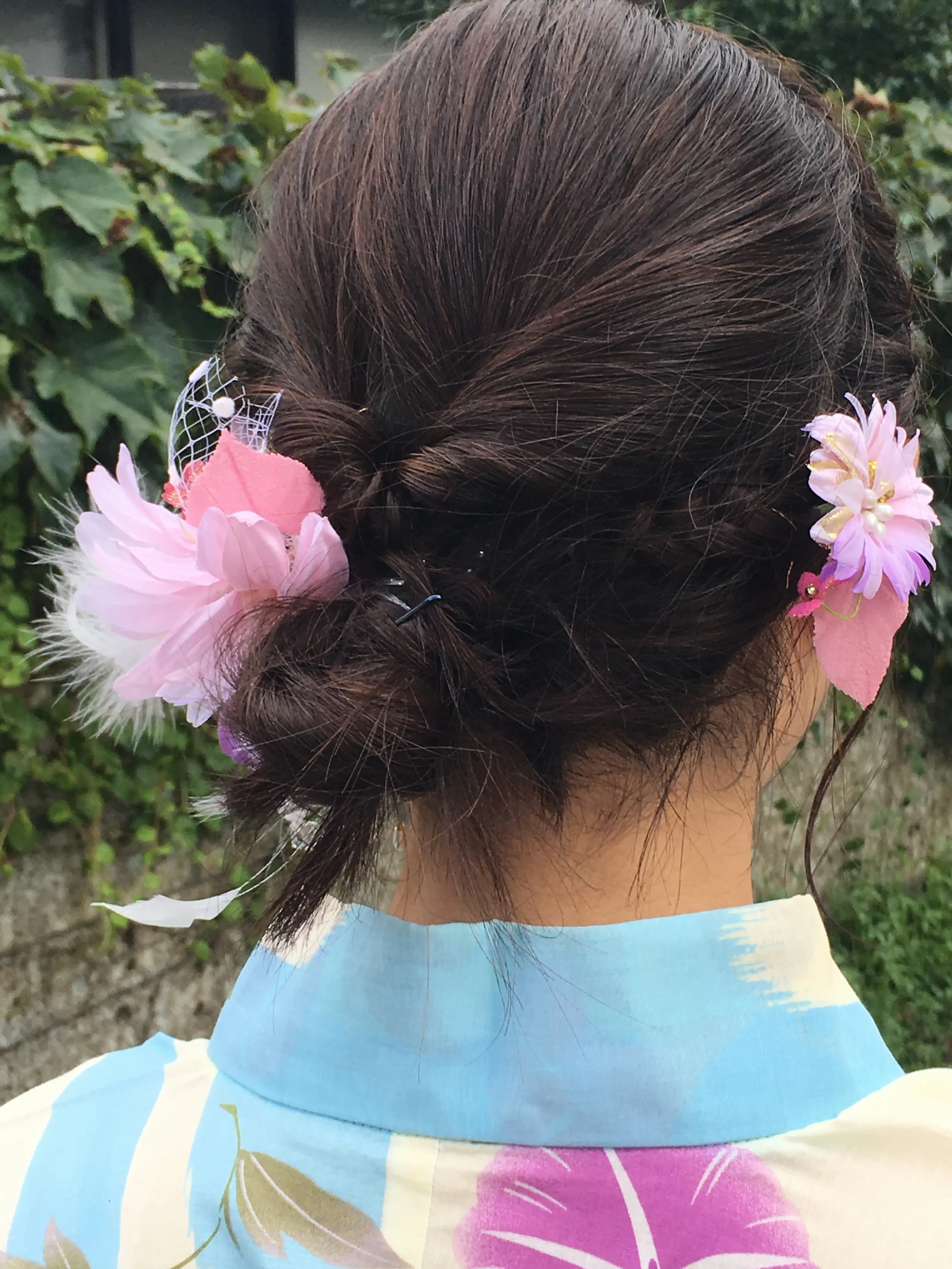 調布花火大会♡ 着付けもヘアアレンジもセルフで^^_3