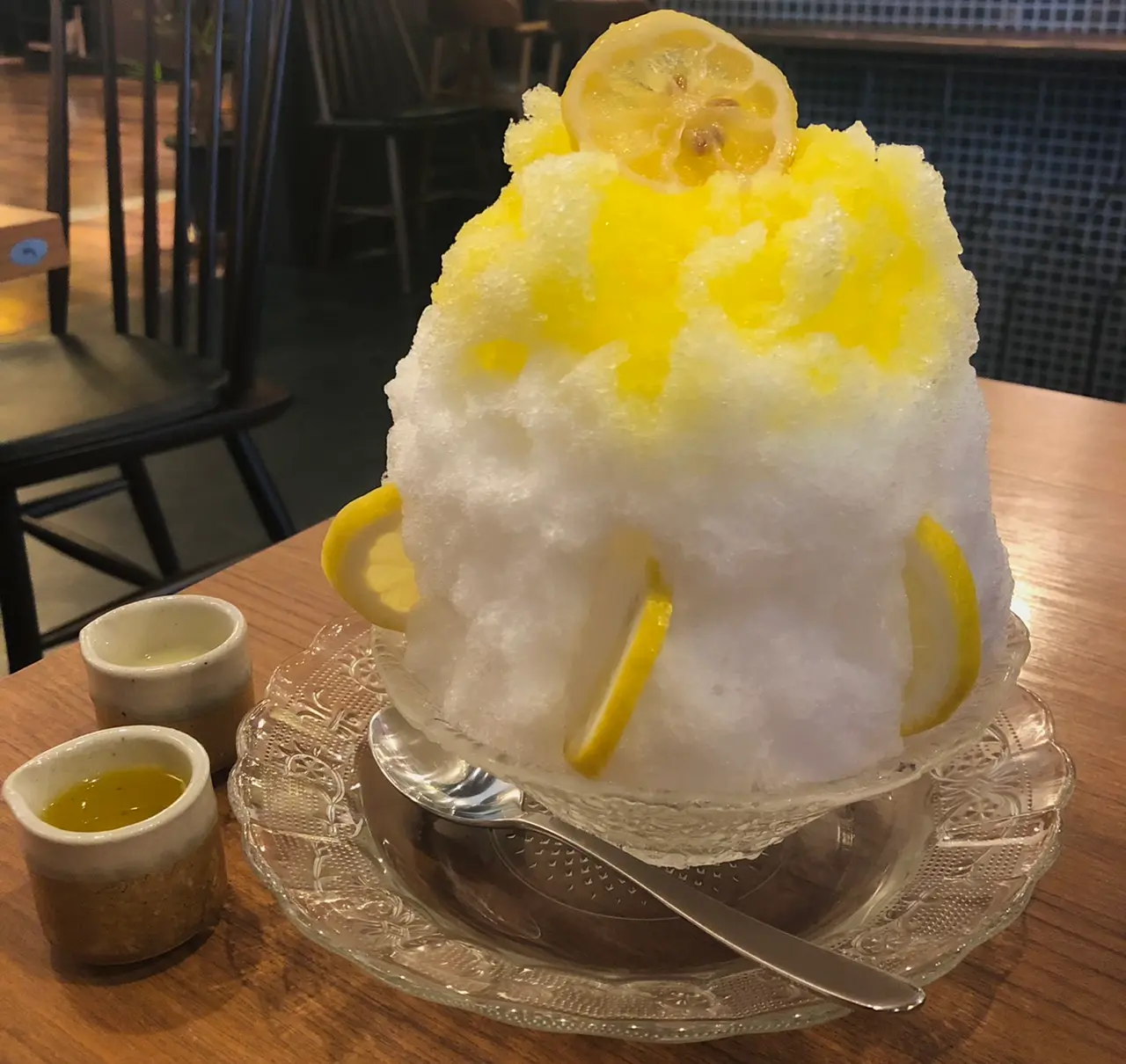 レモンのかき氷の写真