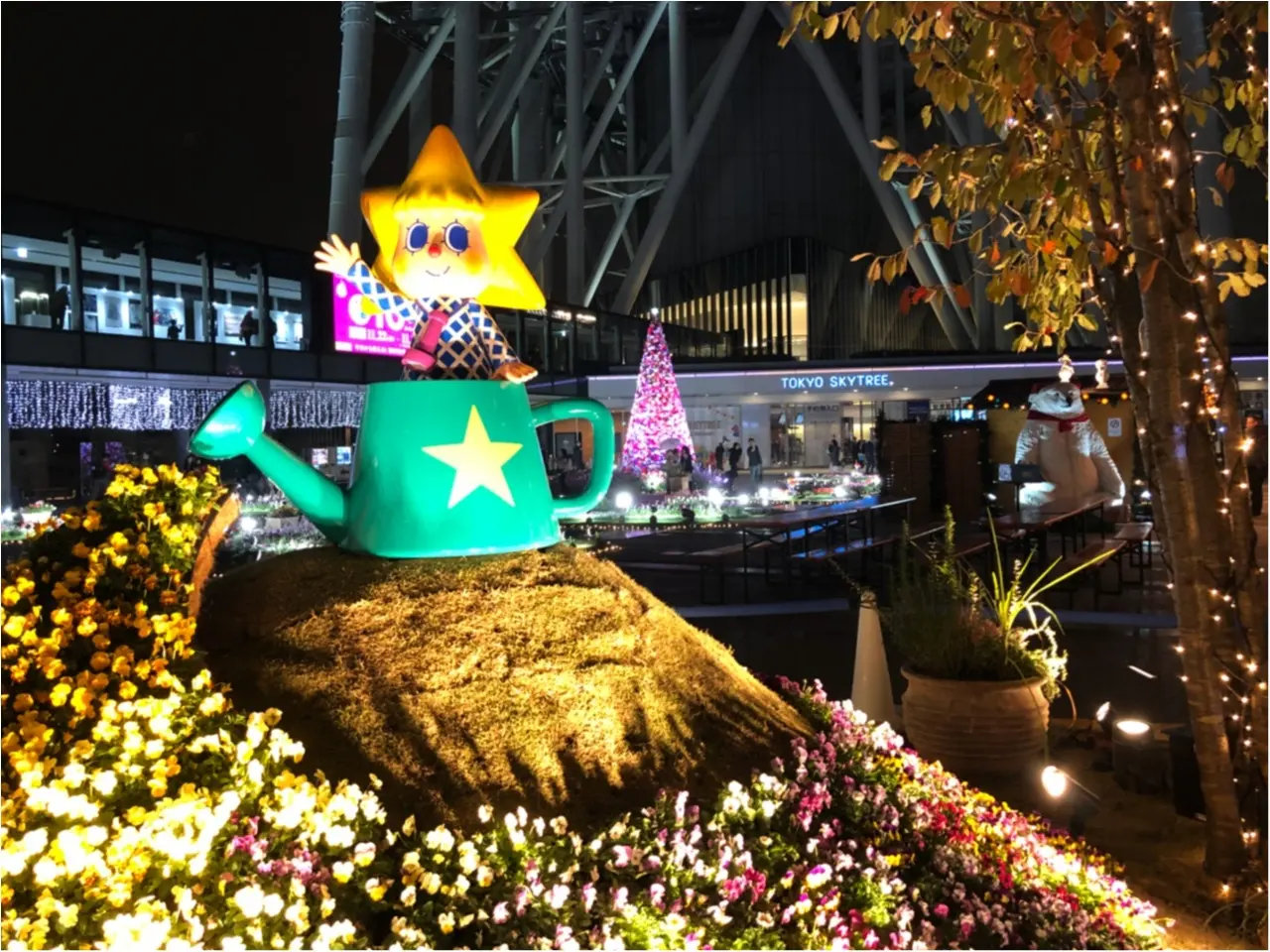 東京スカイツリーに登らずとも楽しめる!ピンクのお花のツリーが可愛いイルミネーション!!_6