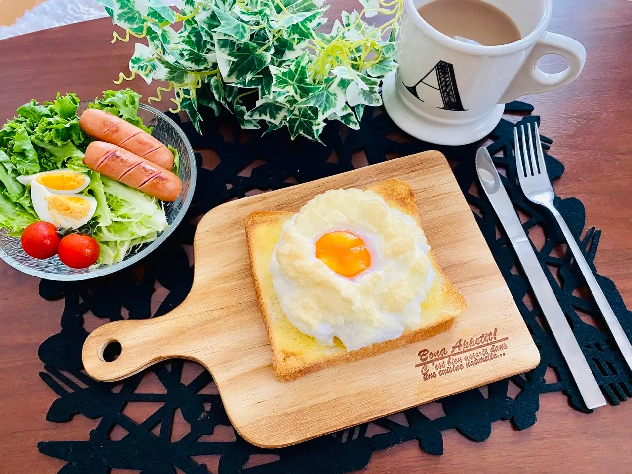 【アレンジトースト】卵1個で完成!今話題の《エッグインクラウド》を作ってみた♡_6