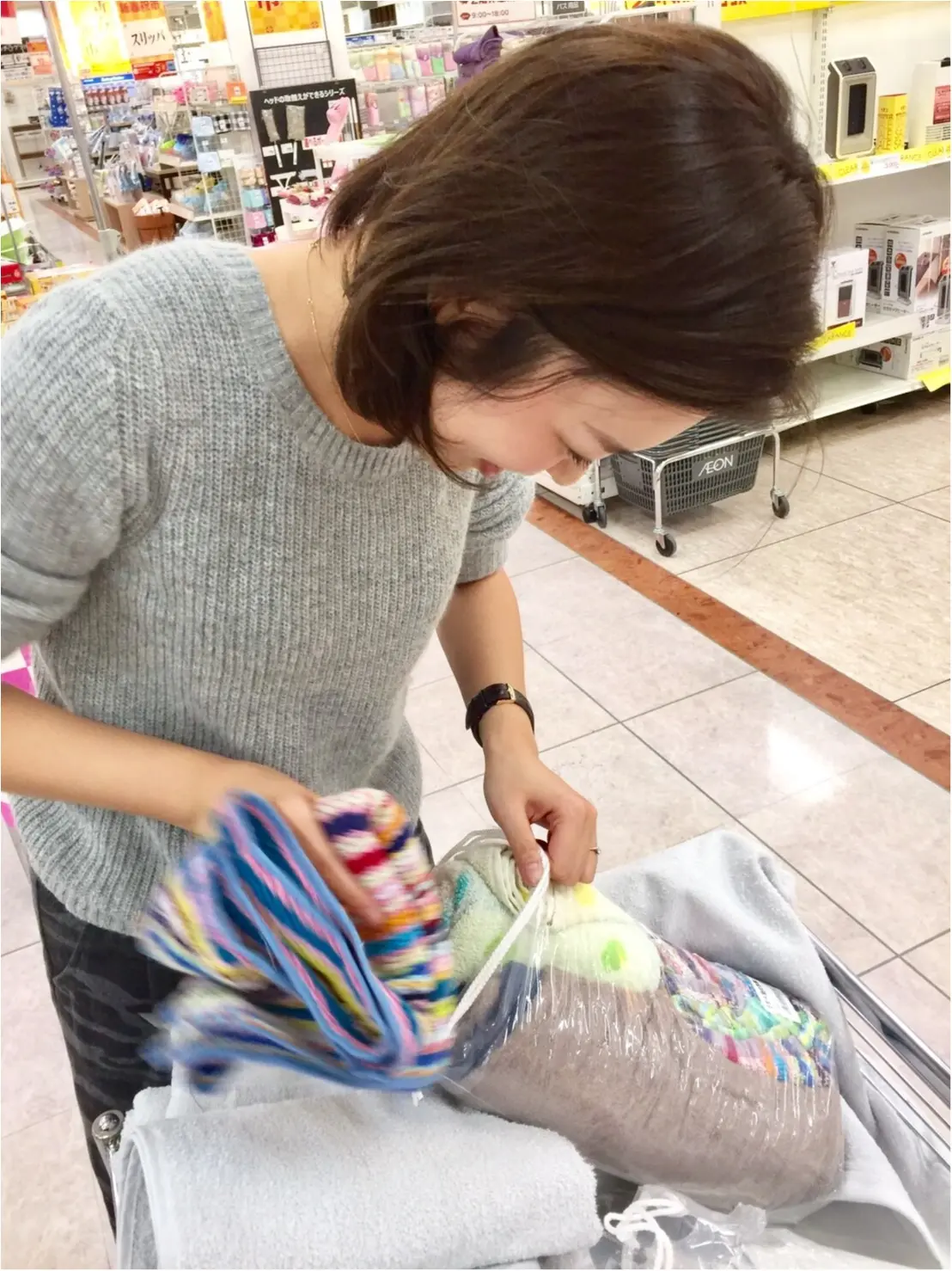 AEONの初売りへGO!!《タオル詰め放題》でなななんと…………◯◯円!!!!_1