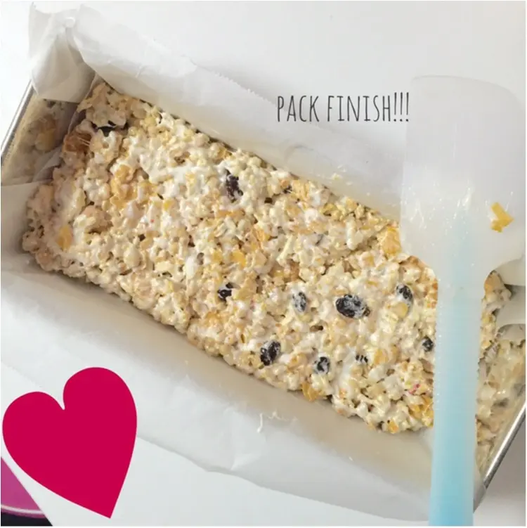 【FOOD】\愛ちあんCafe ♥︎/簡単!忙しい朝、サクッと栄養欲しいから。食物繊維たっぷりグラノーラバーの作り方_9