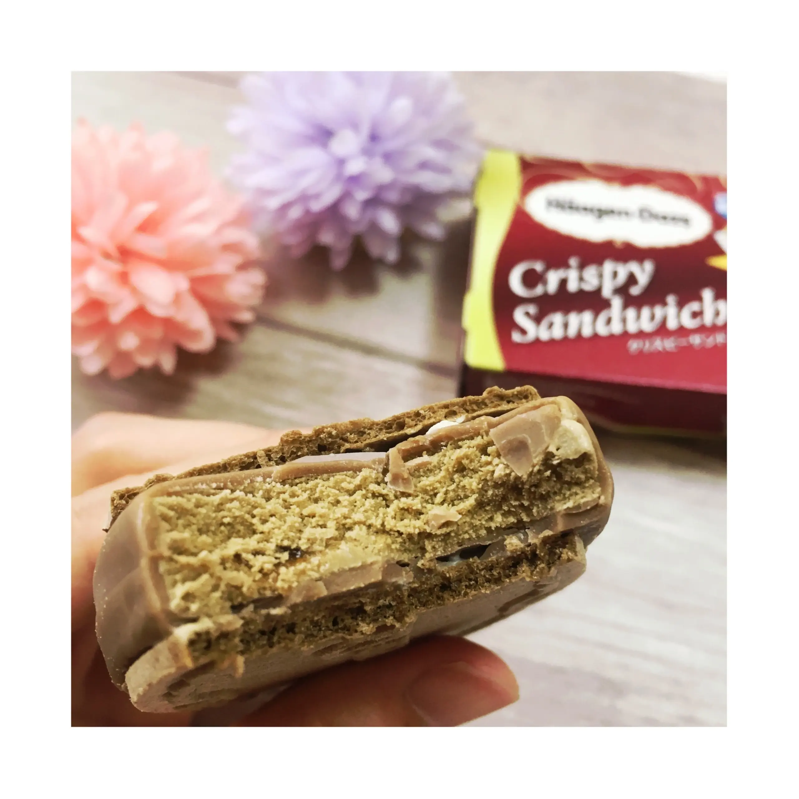 《7/10発売!》おいしさの秘密をレポ❤️【ハーゲンダッツ】クリスピーサンド ほうじ茶 和の菓〜黒糖仕立て〜_2