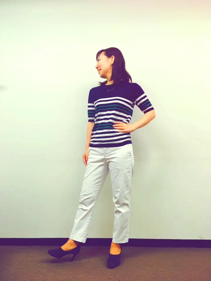 【着痩せ◎】会社の日もオフの日も大人かわいい半袖ボーダーを着回し♡_4