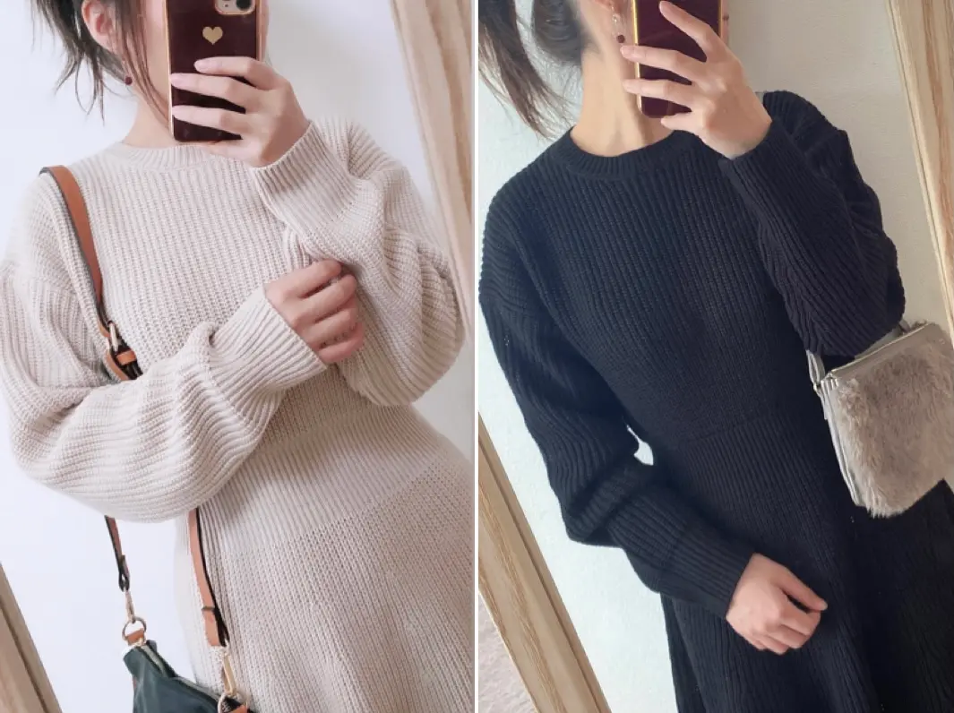 【神戸レタス】プチプラすぎて2色買い★岡部あゆみさんコラボ《ニットワンピ》が可愛すぎ♡_4