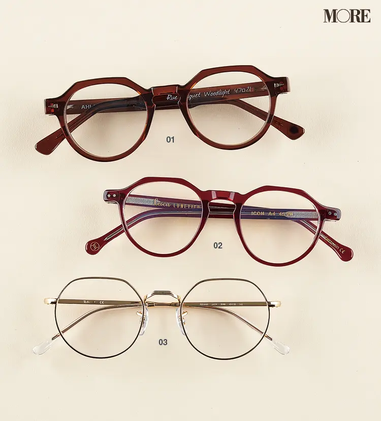 アーレム、レスカ・ルネティエ、ルックスオティカのクラウンパントメガネ