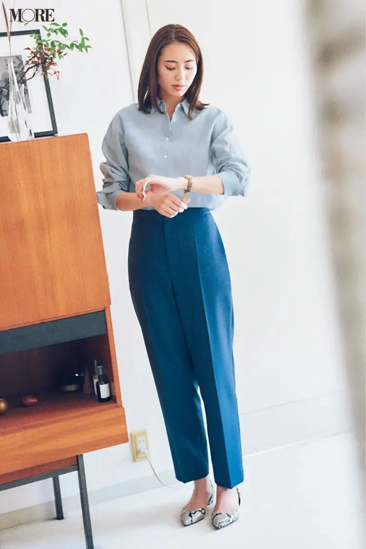 ストレートタイプに似合うシャツコーデ