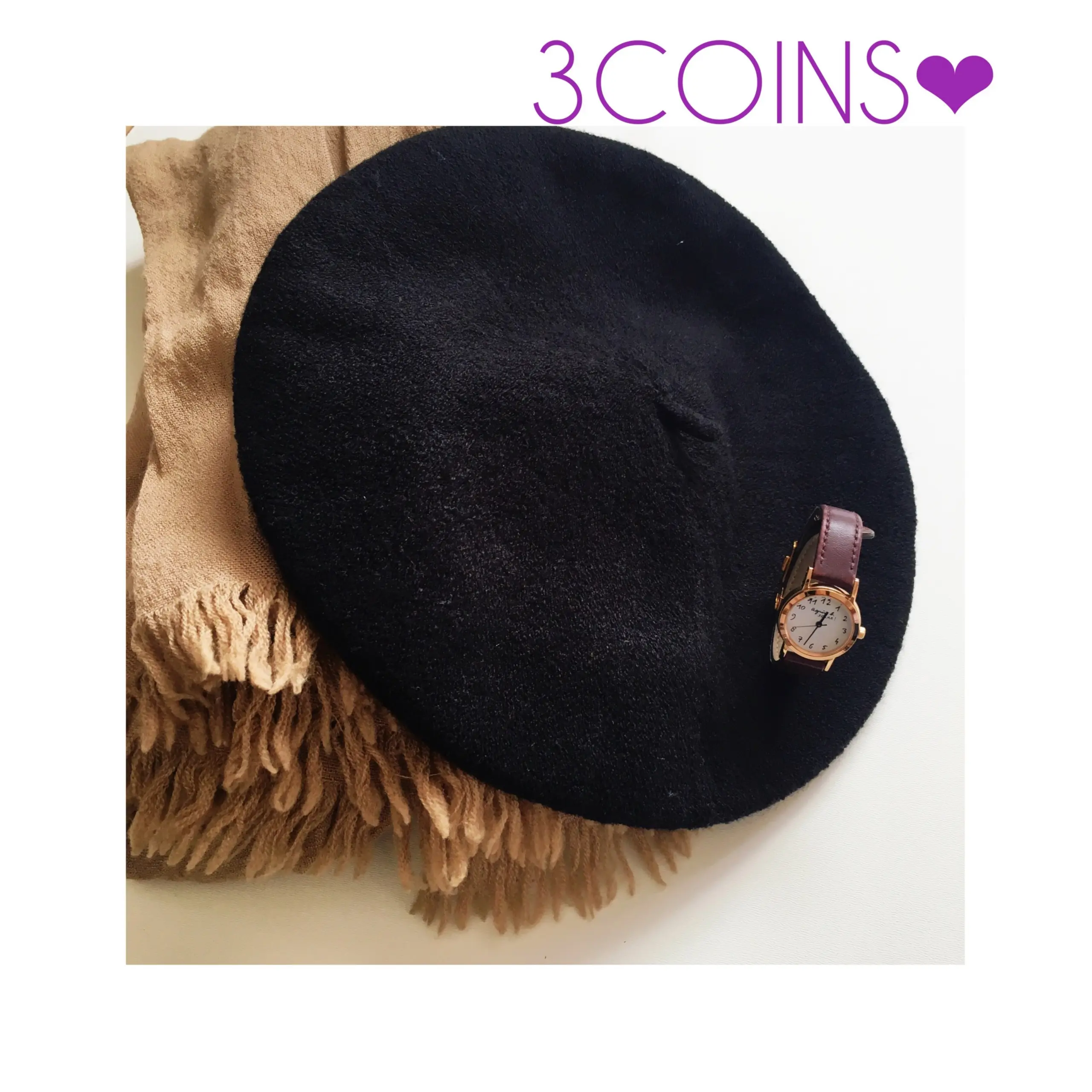 《トレンド小物はプチプラで★》【3COINS】被ると一気にオシャレ度アップ!なベレー帽❤️_1