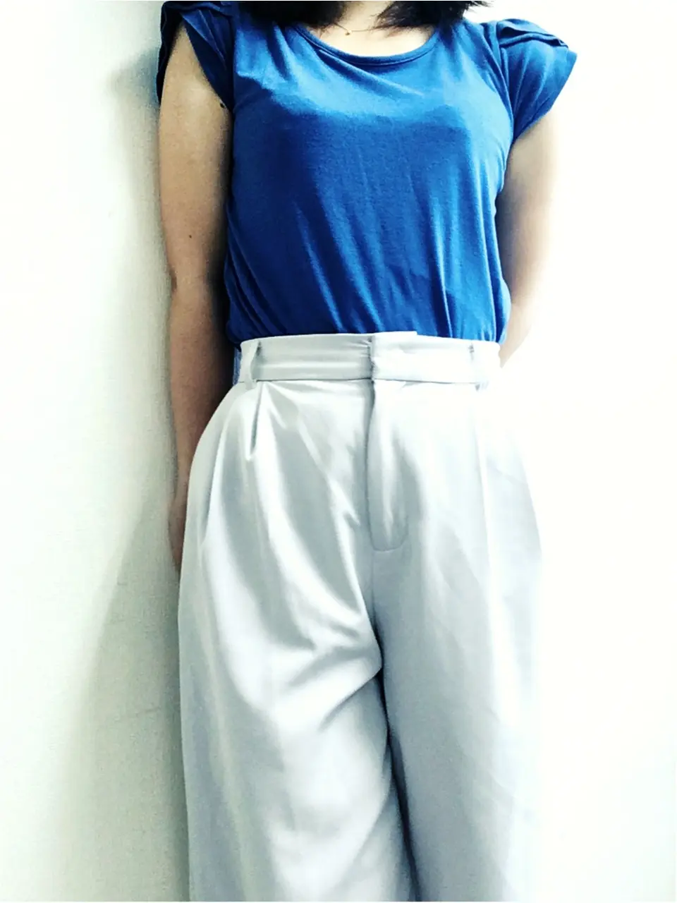今日のオフィスコーデ★【Fashion】夏はさわやかブルーのトップスで★_8
