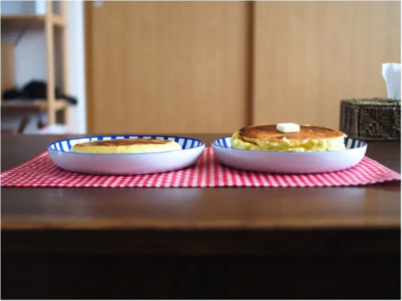 いつもの工程を1つ変えるだけ。cafeみたいな厚くてふわふわホットケーキがお家で食べられる(412あみ)_4
