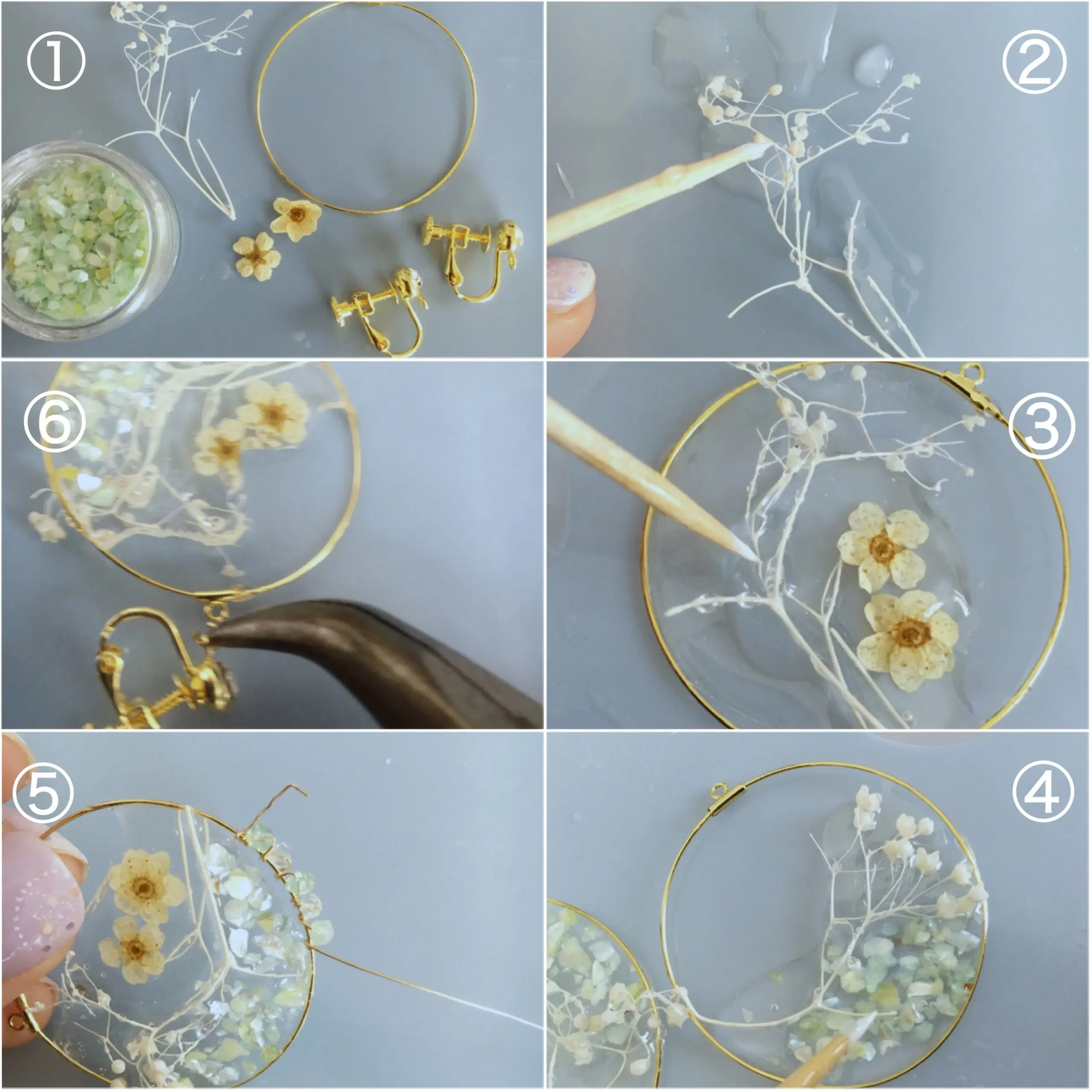 【レシピ公開】ナチュラル可愛いハンドメイドのボタニカルイヤリング♡_2