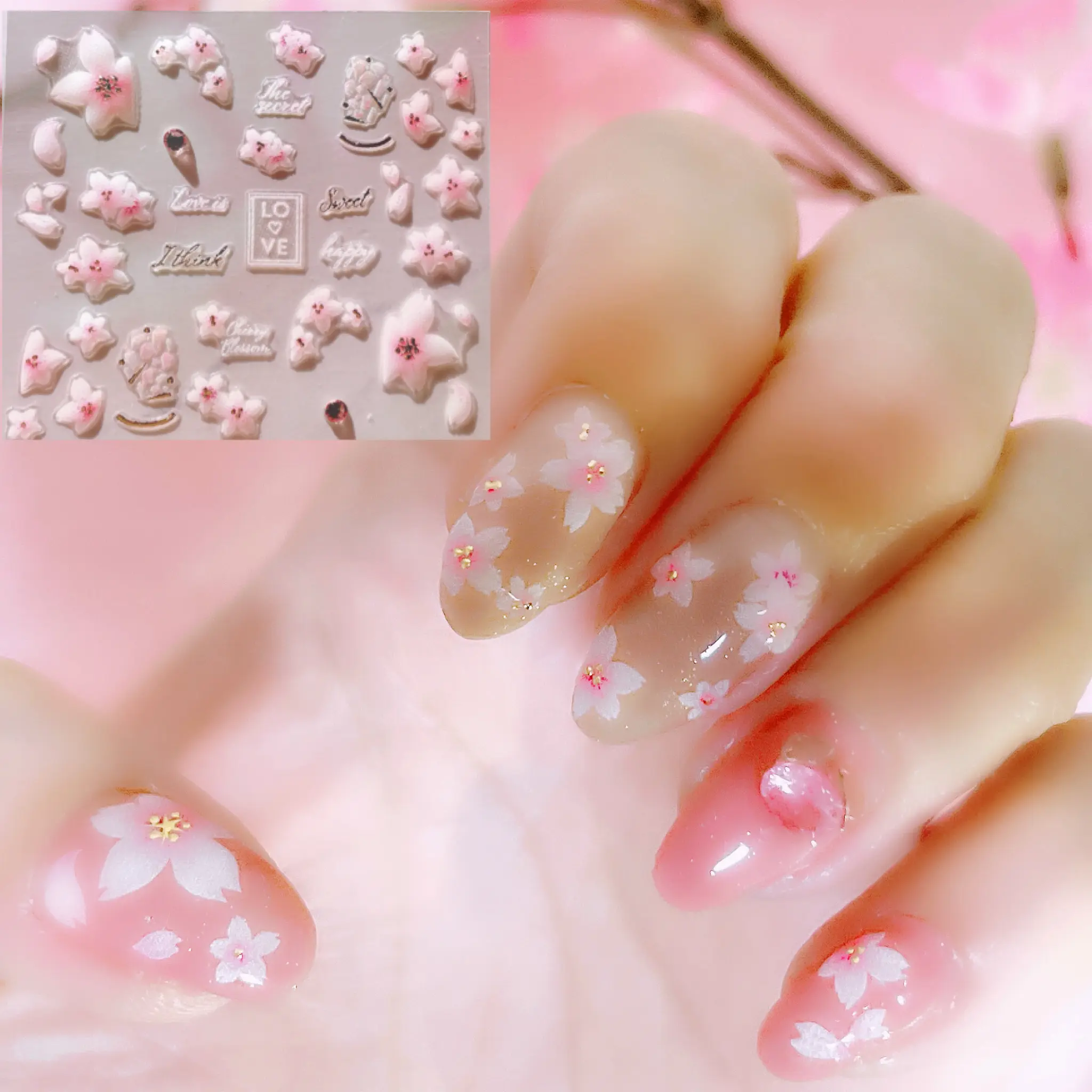 NEW〜ver.2 ✿ฺ ♡SAKURA NAIL♡✿ฺ 今回は桜満開ネイル。春を楽しむネイルにしてみました。_2