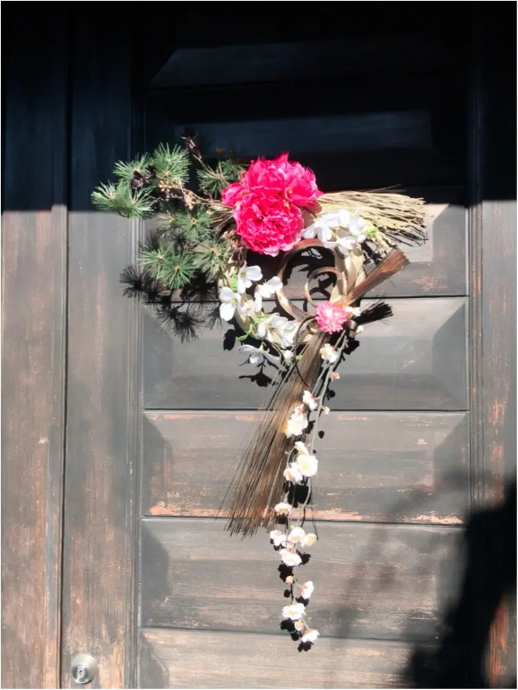 お正月に向けてしめ縄飾りを作ったよ♡シャクヤクのお花♡_2