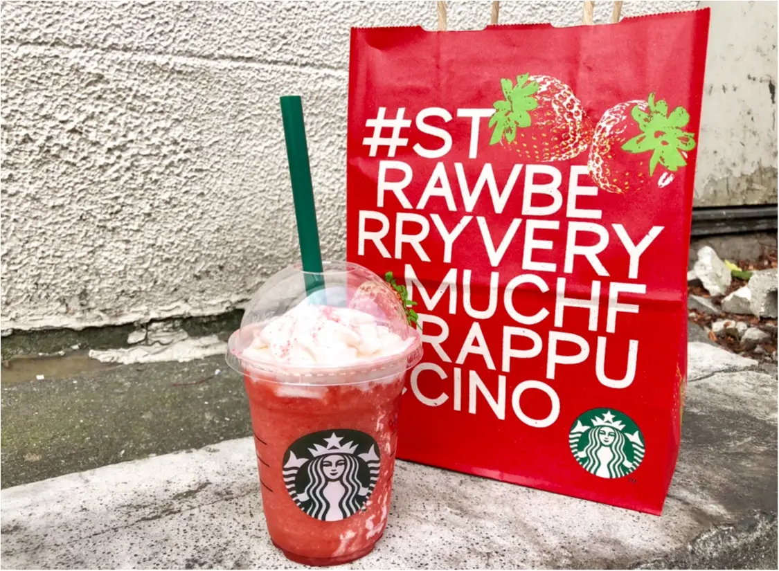 【スタバ】いちご苺イチゴ!!《#ストロベリーベリーマッチフラペチーノ》がおいしすぎる❤️_1