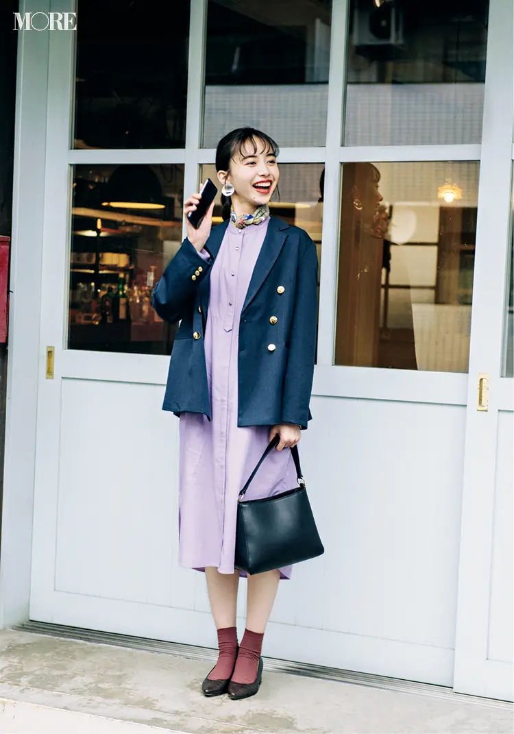 ワンピ×紺ブレはこのところのお気に入り♬ 井桁弘恵主演『毎日コスパで愛されシンプル』着回し連載14日目_1