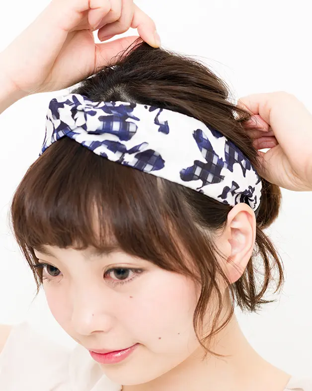 【美容師梅雨ヘアアレンジ】(4) 短めヘアをレスキュー ターバンアレンジ_4