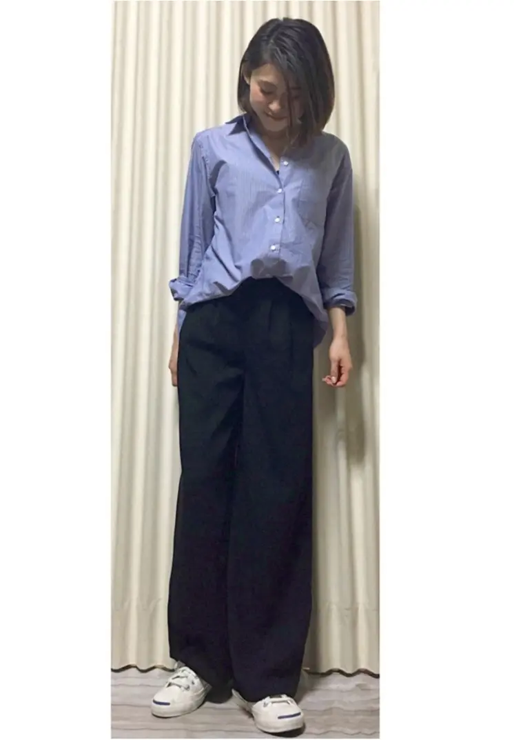 Coordinate...ビックシルエットシャツとワイドパンツでつくる女性らしい、こなれコーデ☺︎_1