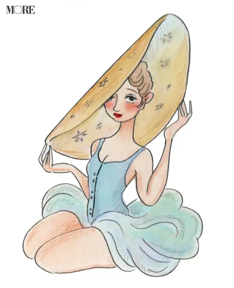 星ひとみ占いの上弦の月タイプのイラスト
