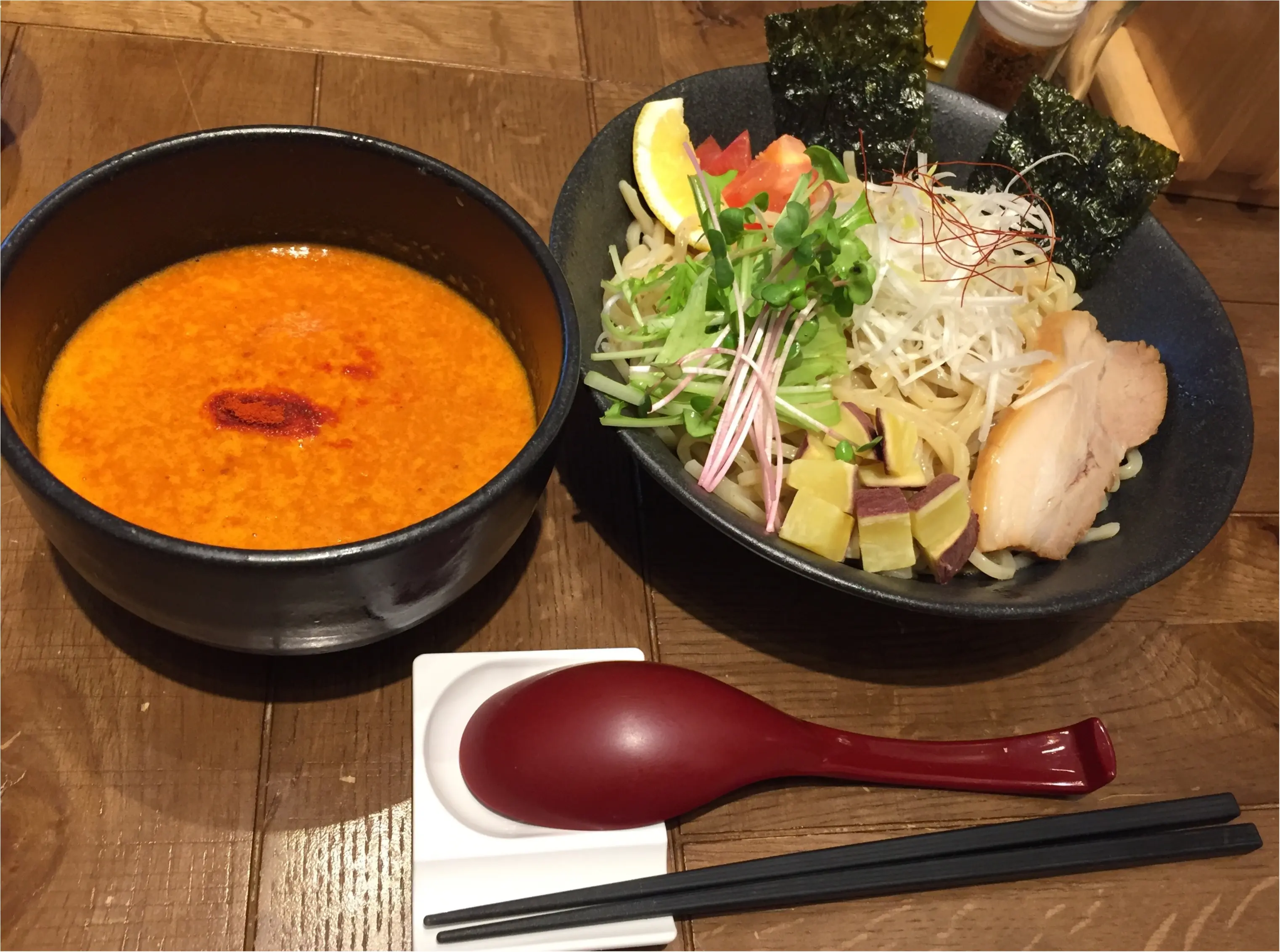 まるでビスクなヘルシー海老つけ麺✨海老鶏麺蔵が堺筋本町にOpen✨_7