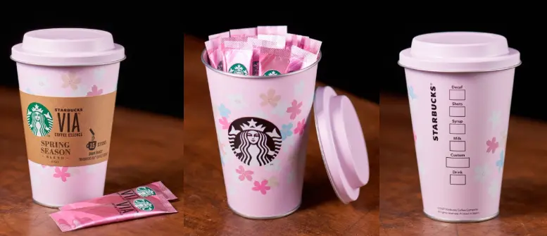 さくらのキャニスター缶入り「スターバックス ヴィア® スプリング シーズン ブレンド® 15本入り」