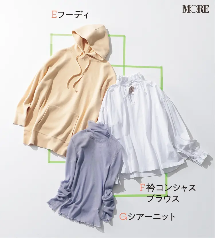 着回しに使用するトップス3点