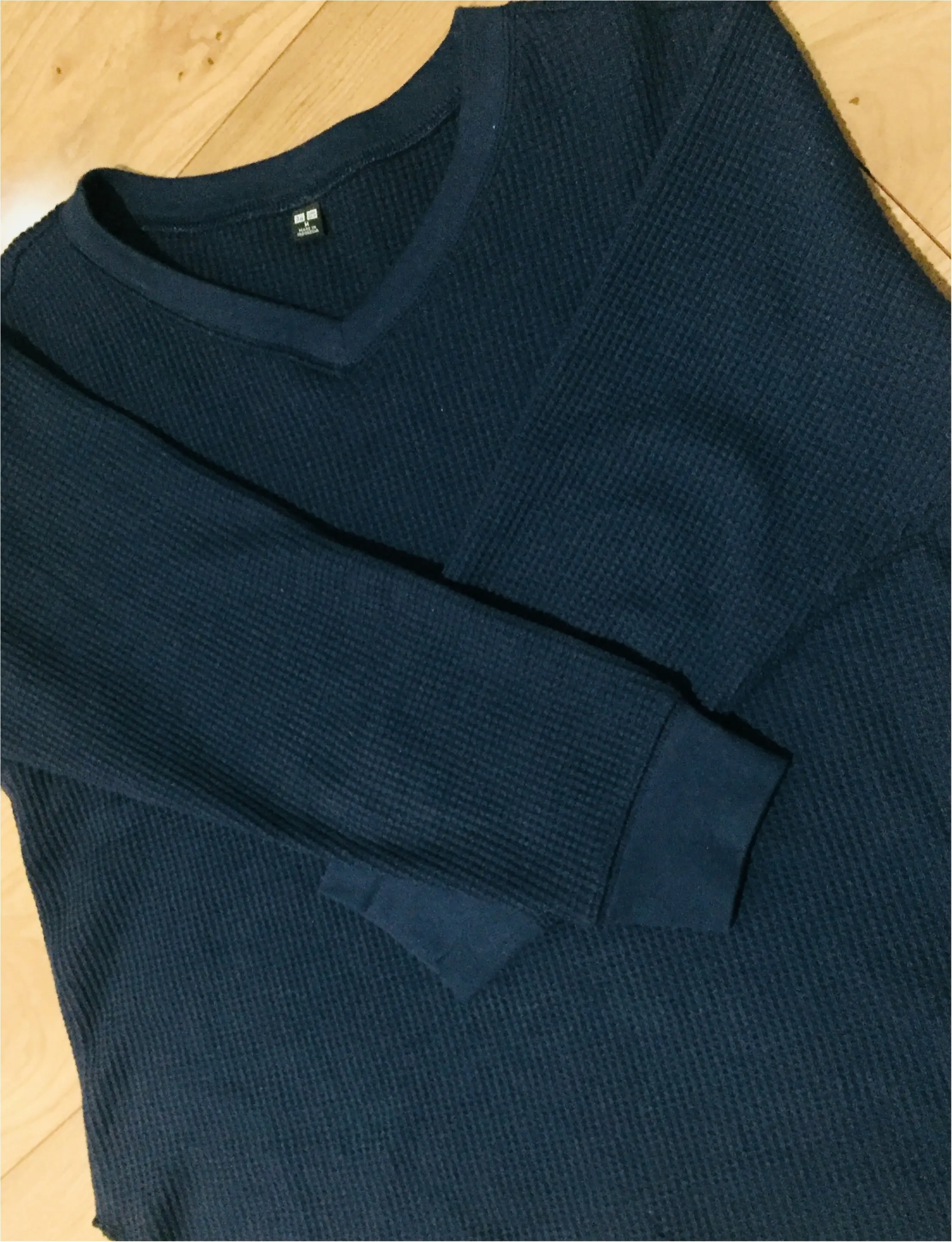 【UNIQLO】初売りでGETした《ワッフルVネックT》が可愛い❤︎早速コーディネートを組んでみました^^_1