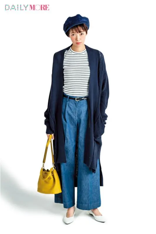 【今日のコーデ/佐藤栞里】街へショッピングに行く土曜日は春一番のマリンルックで♪_1