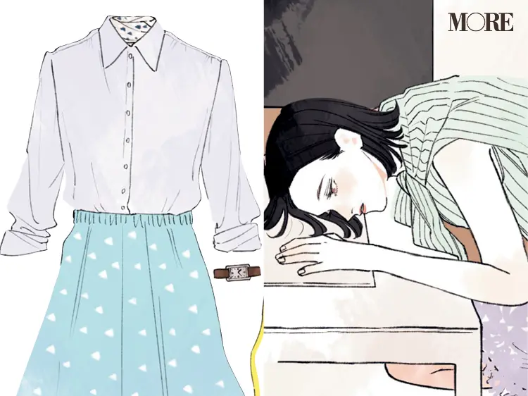 応援したい、でもこんな気持ちになるなんて。同僚3人の恋物語『涼しげ寒色服着回し』16日目_1