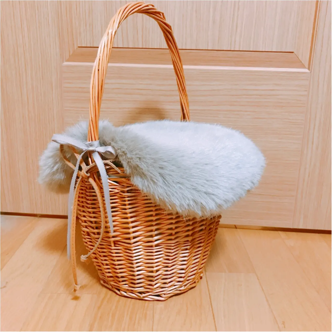 おしゃれさんは冬でも持ってる!?【かごバッグ】を冬仕様にリメイク♡_2