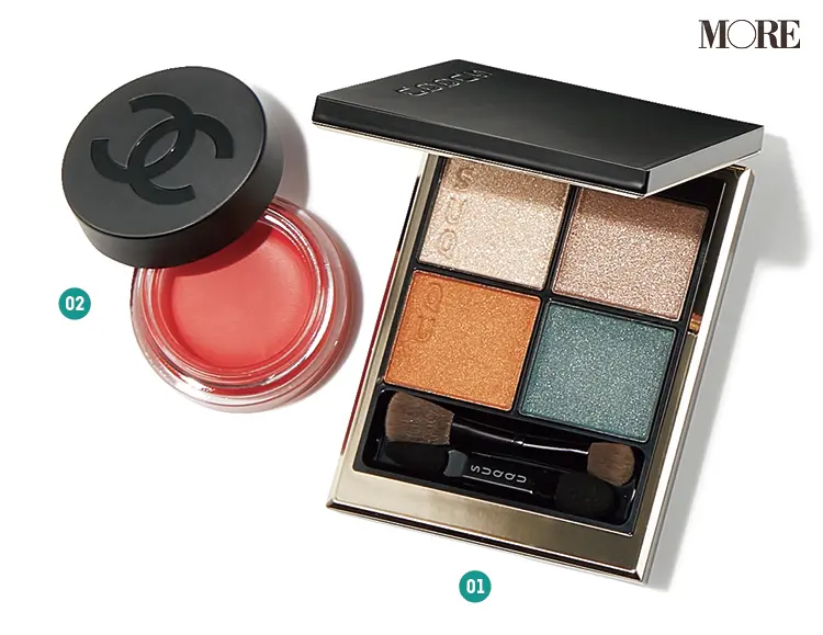 『SUQQU』シグニチャー カラー アイズ 08、『シャネル』リップ＆チーク ボーム N°1 ドゥ シャネル 4