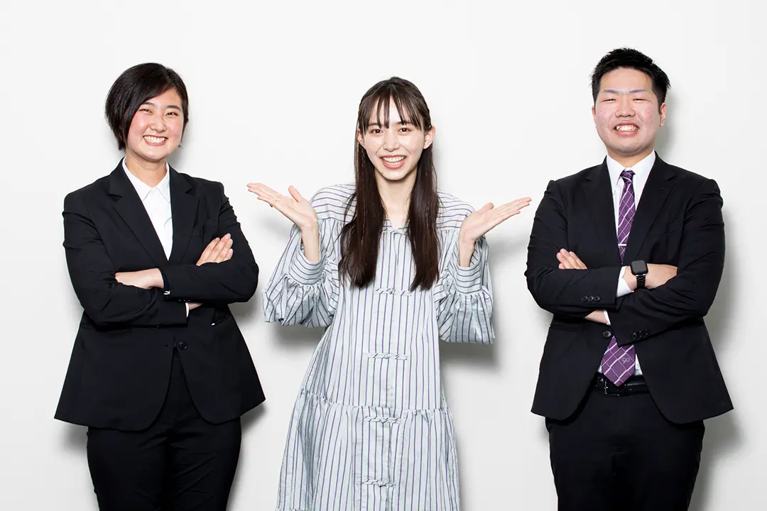 井桁弘恵さん、箱根駅伝を運営する関東学生陸上競技連盟幹事長の本松さん、次期幹事長候補の高橋さん