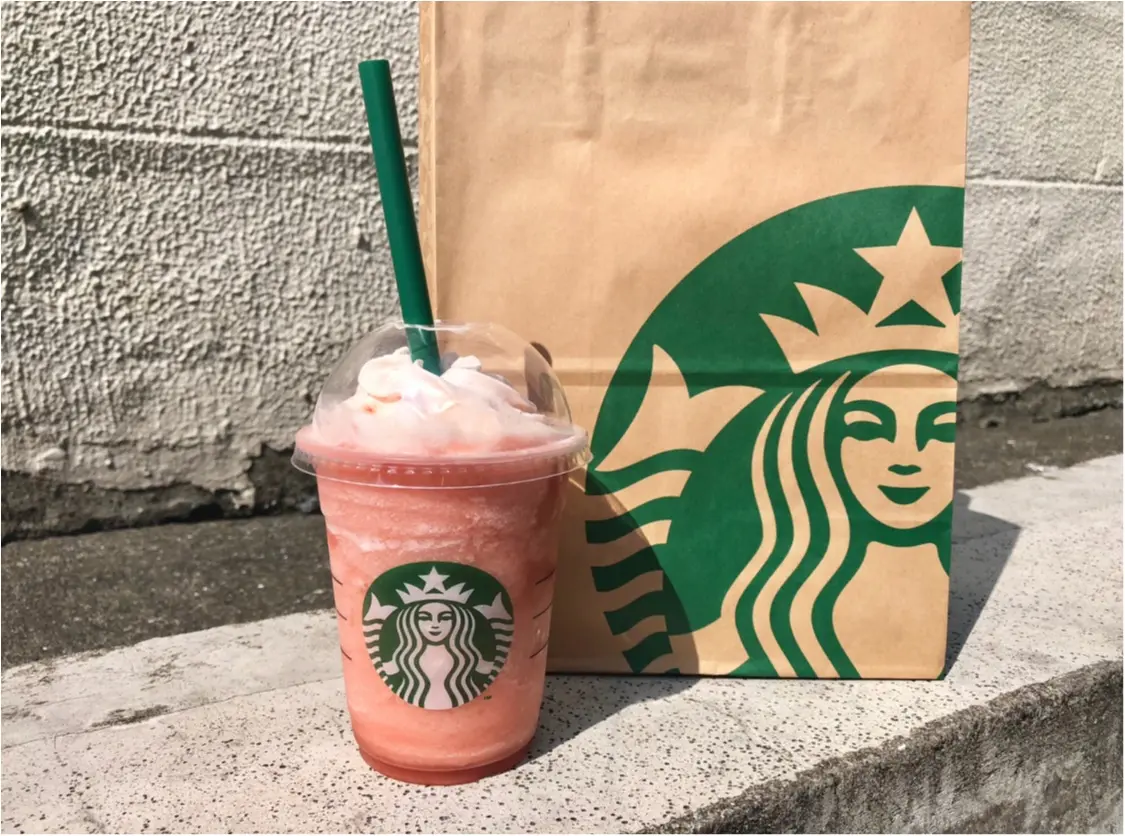 【スタバ】待ってました!!新作《ピーチピンクフルーツフラペチーノ》はとにもかくにも幸せの味❤️_1