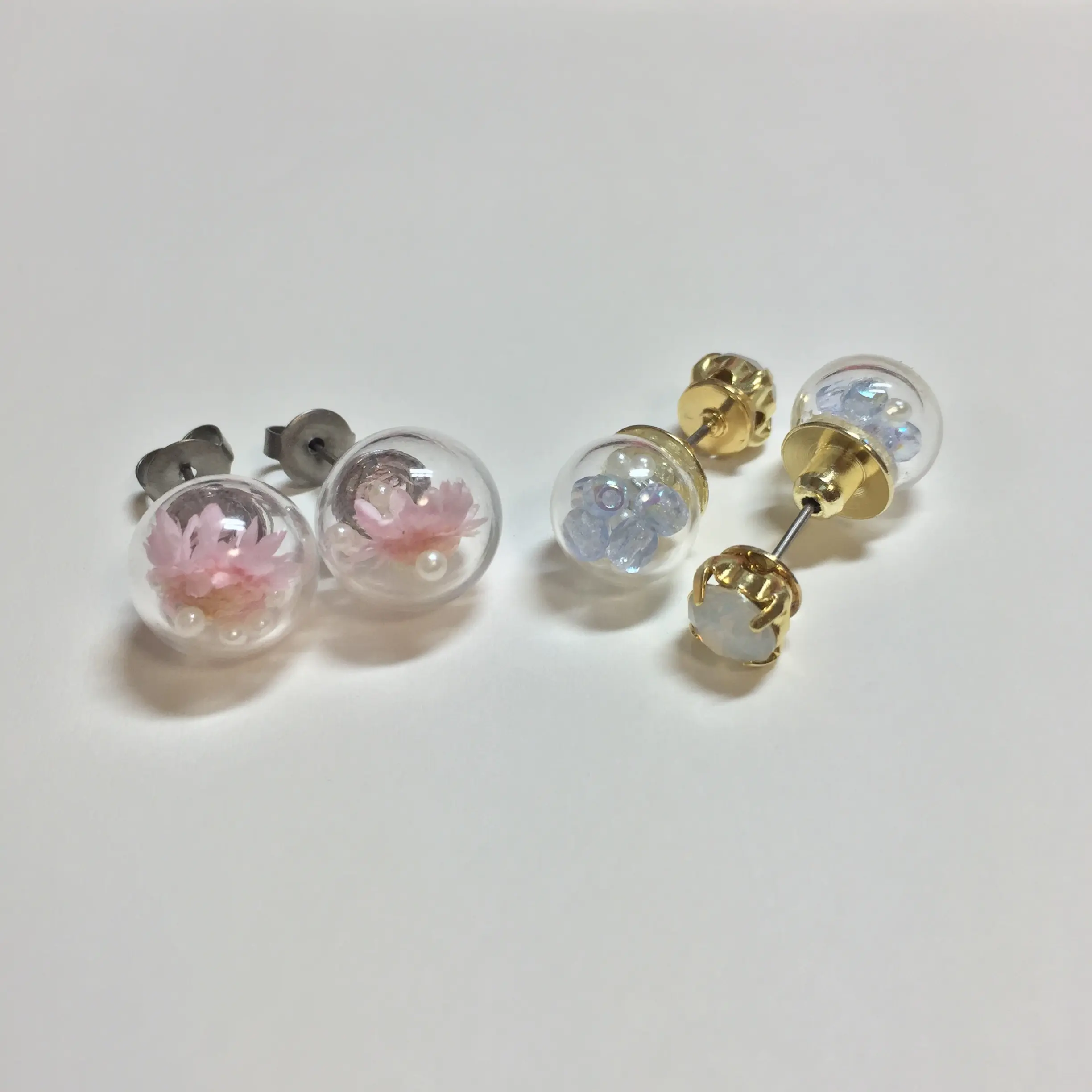 簡単ハンドメイド☺︎"可愛い"を閉じこめるだけ❤︎浴衣にもぴったりなガラスボールピアス_1