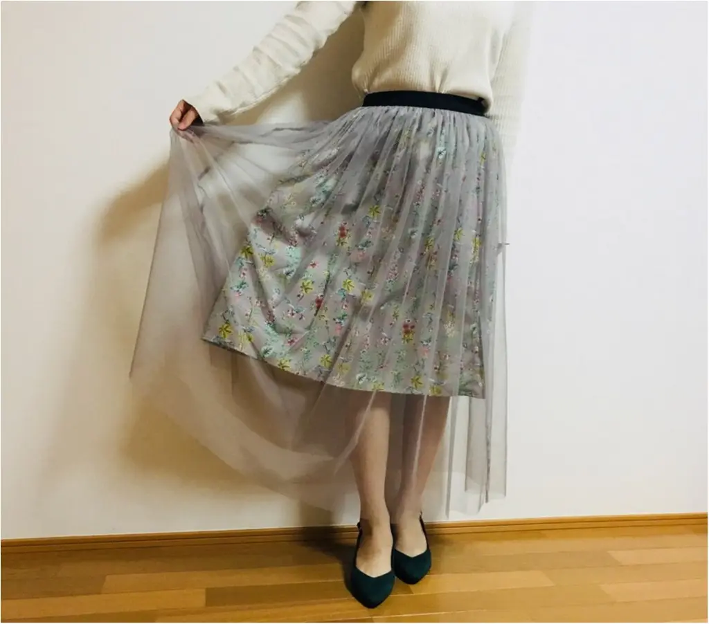 春コーデに“透け感”は必須!【N.Natural Beauty Basic】の《チュールスカート》で春コーデを組んでみました♡♡_2