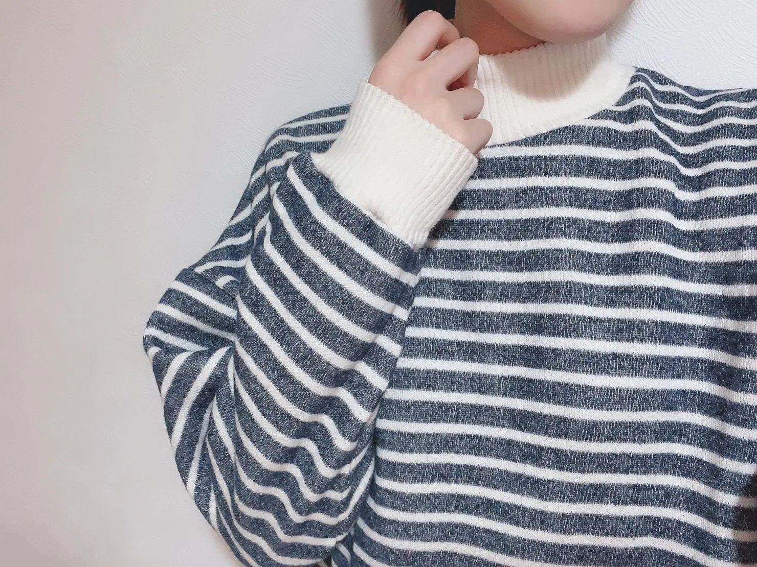 ZARA ハイネックボーダーニット