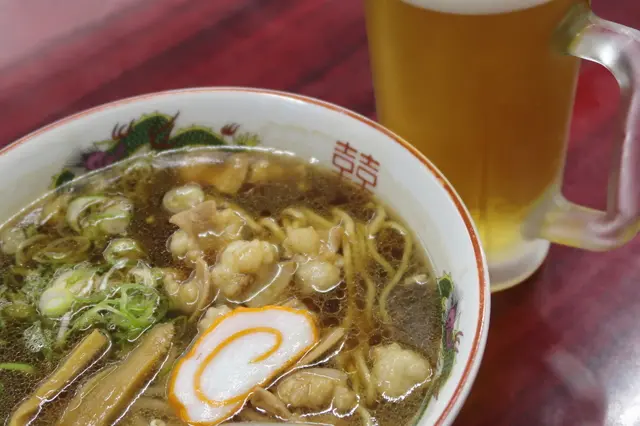 ラーメンとビール