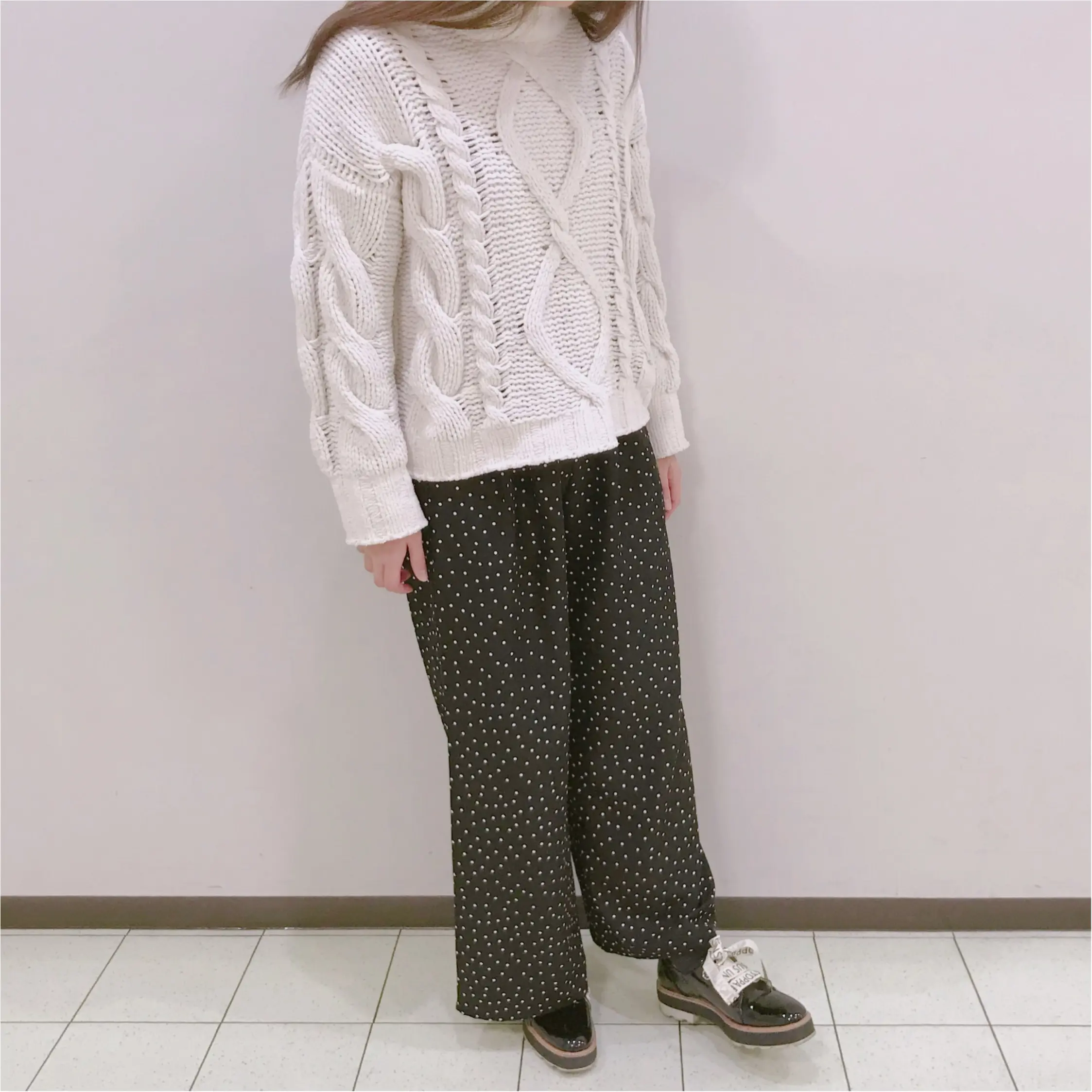 この春トレンドのドット柄❤︎GUのワイドパンツが使いやすさ◎で1990円!_3