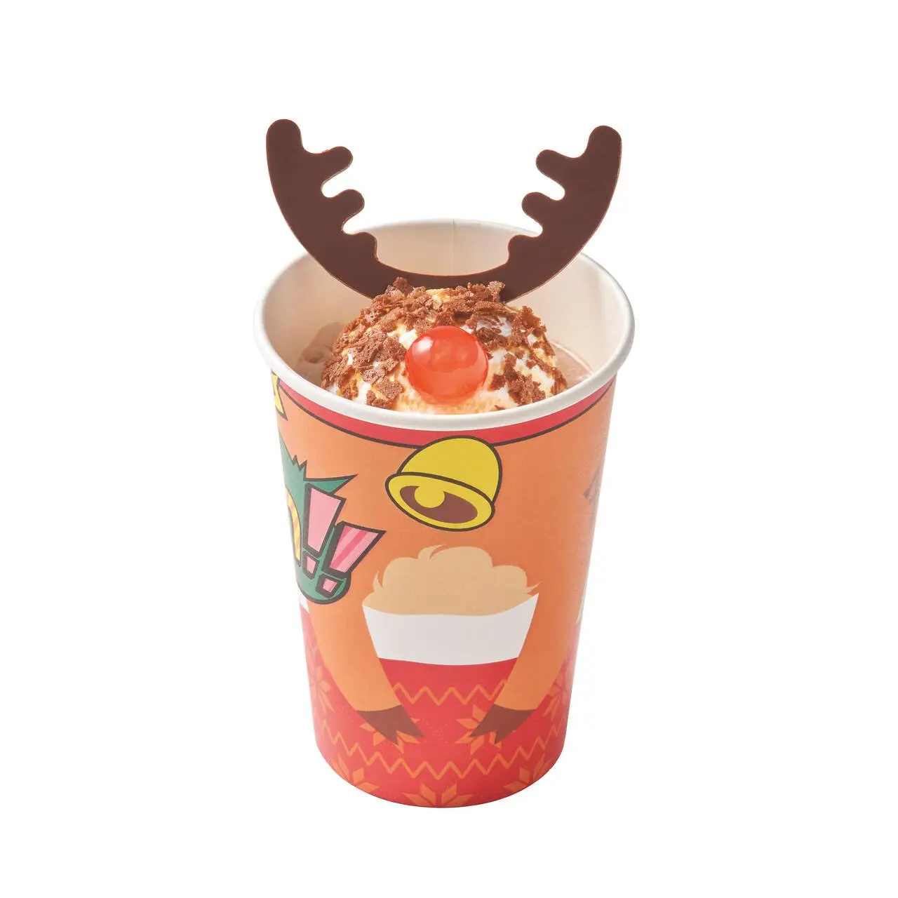 USJクリスマスおすすめグルメ「ぐうたらトナカイのキャラメル・ミルクティー」