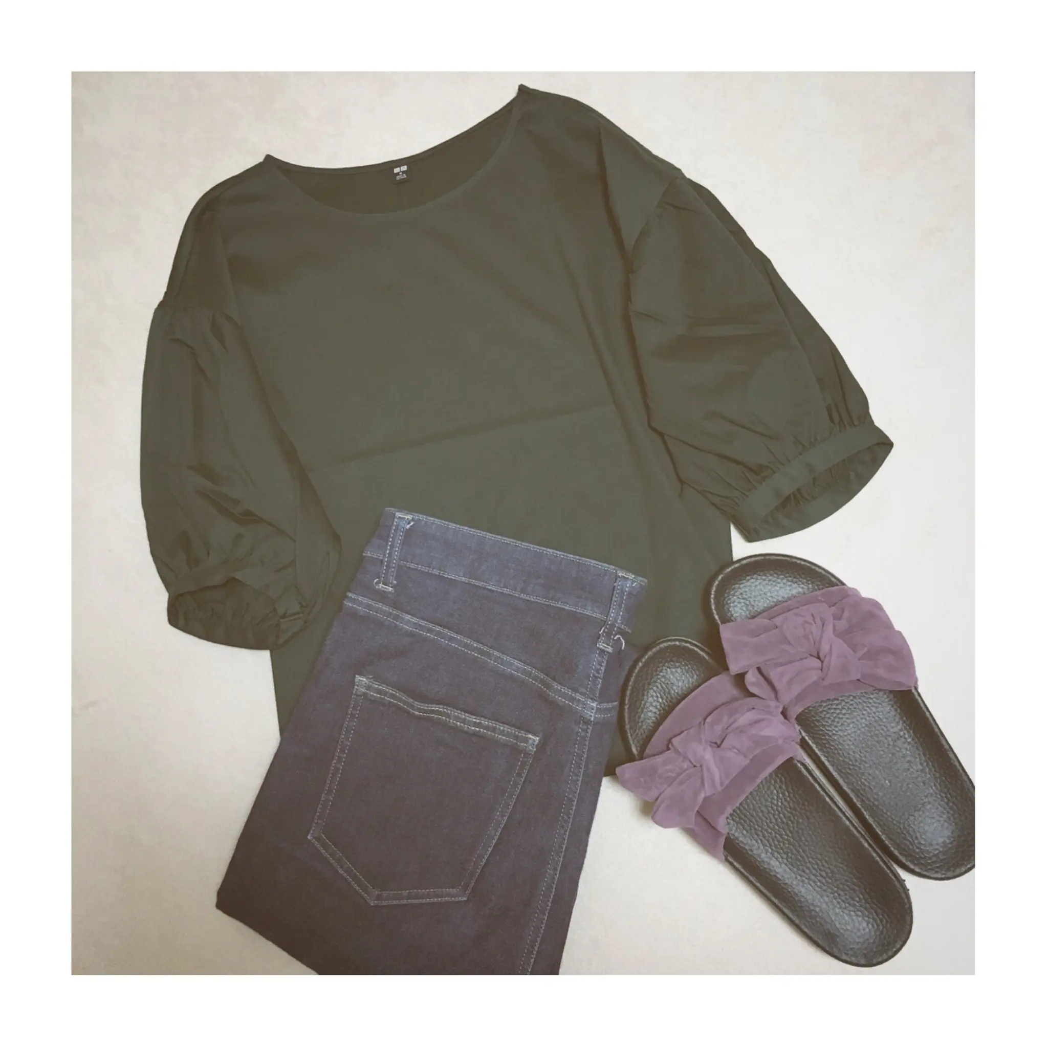 《9/13まで期間限定¥990+税❤️》【UNIQLO】マーセライズコットンギャザースリーブTが使える!☻_4