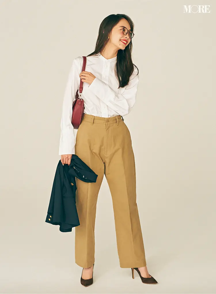 「➕ブラウンの小物」でこんなに変わる!! 同じ服をオンオフ着まわししてみた♬_2