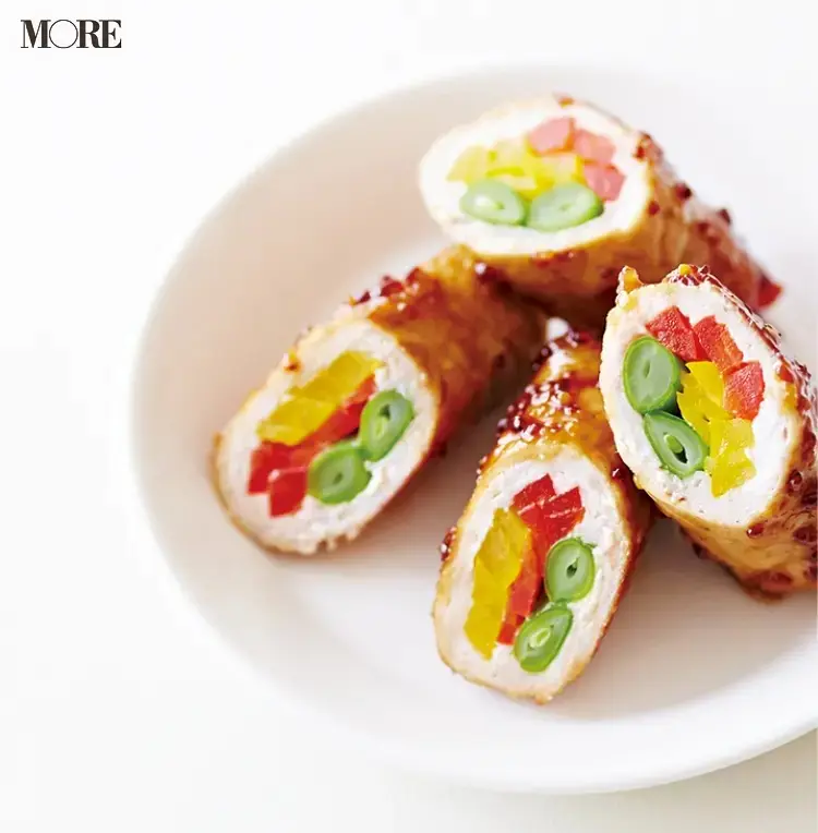 【作り置きお弁当レシピ】1. 豚肉(薄切り)の「肉巻きでハニーマスタード炒め」
