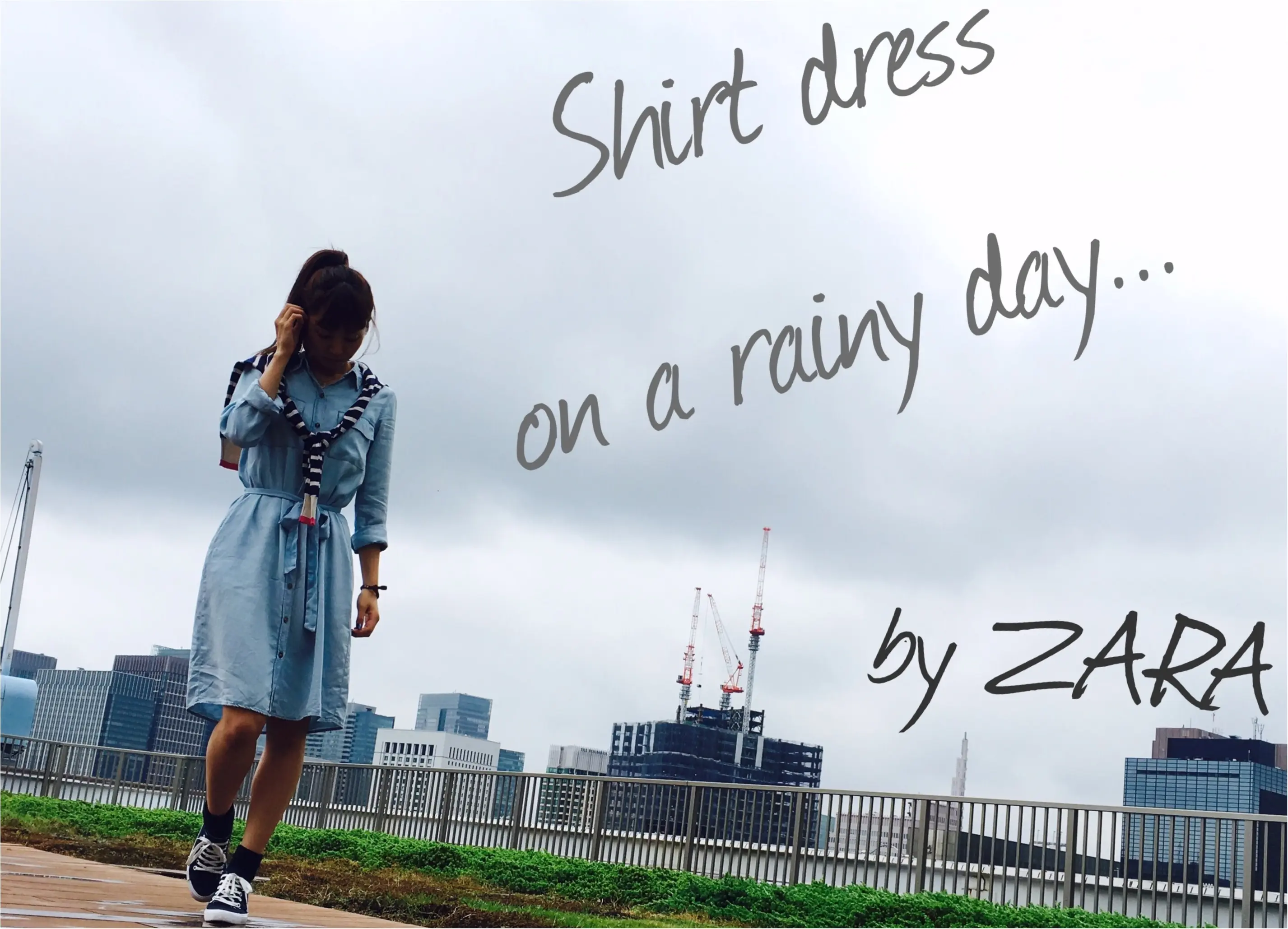 ▶︎▶今週の〈セルフネイル〉でレインネイルと〈ZARAのシャツワンピ〉〈guスニーカー〉で雨の日コーデ【はるな】_6