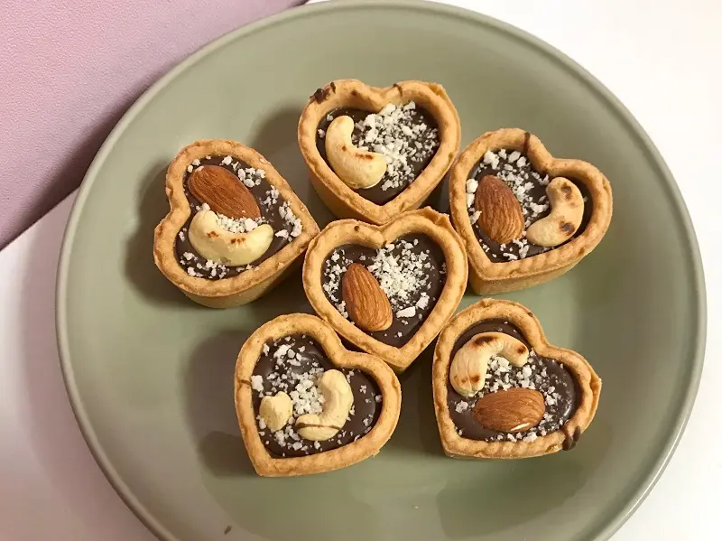 『無印良品』のバレンタインキット「自分でつくる チョコタルト」完成写真