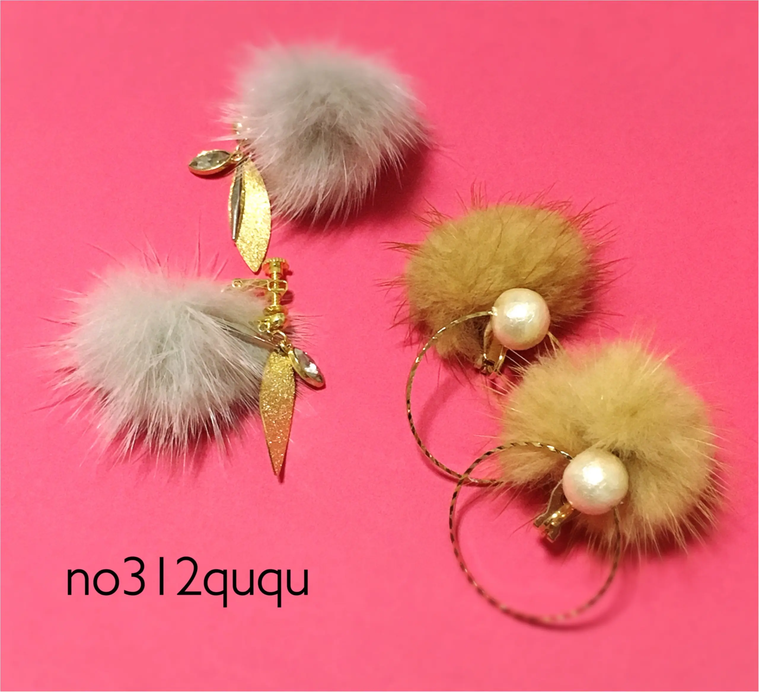 【レシピ公開】つけるだけで可愛さUP❤️秋のオシャレに欠かせない《ファーイヤリング》をハンドメイド◌⑅⃝*॰ॱ_9