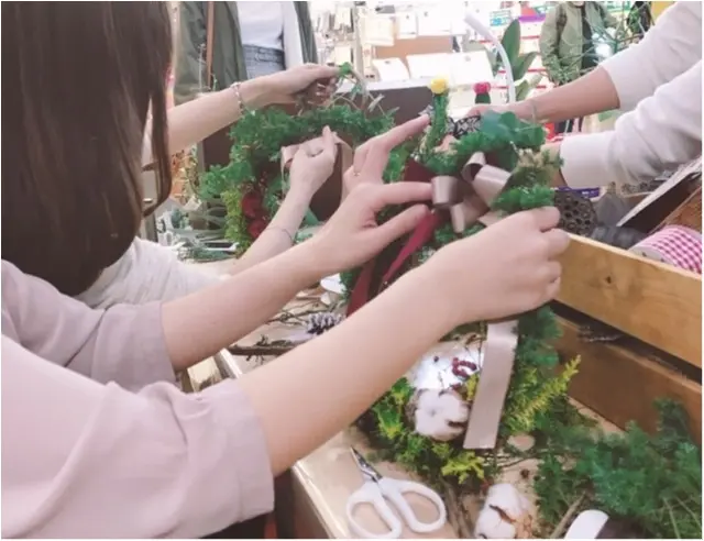 【DIY女子会❤︎】東急ハンズのワークショップでクリスマスリースの手作り体験!_1